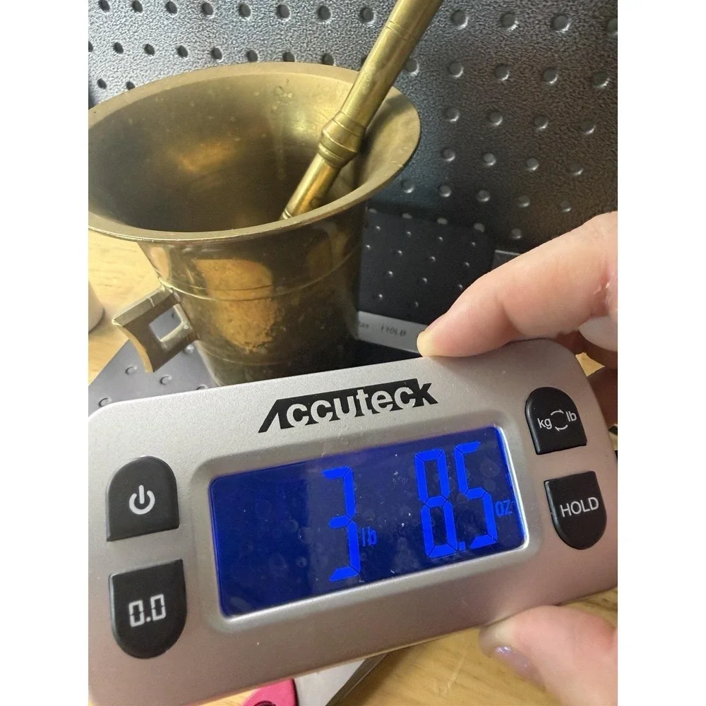 Vintage Heavy Brass Apothecary Pharmacy Mortar And Pestle Pharmacy 4.5